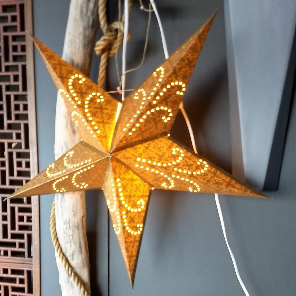 Gold Star Holiday Lantern